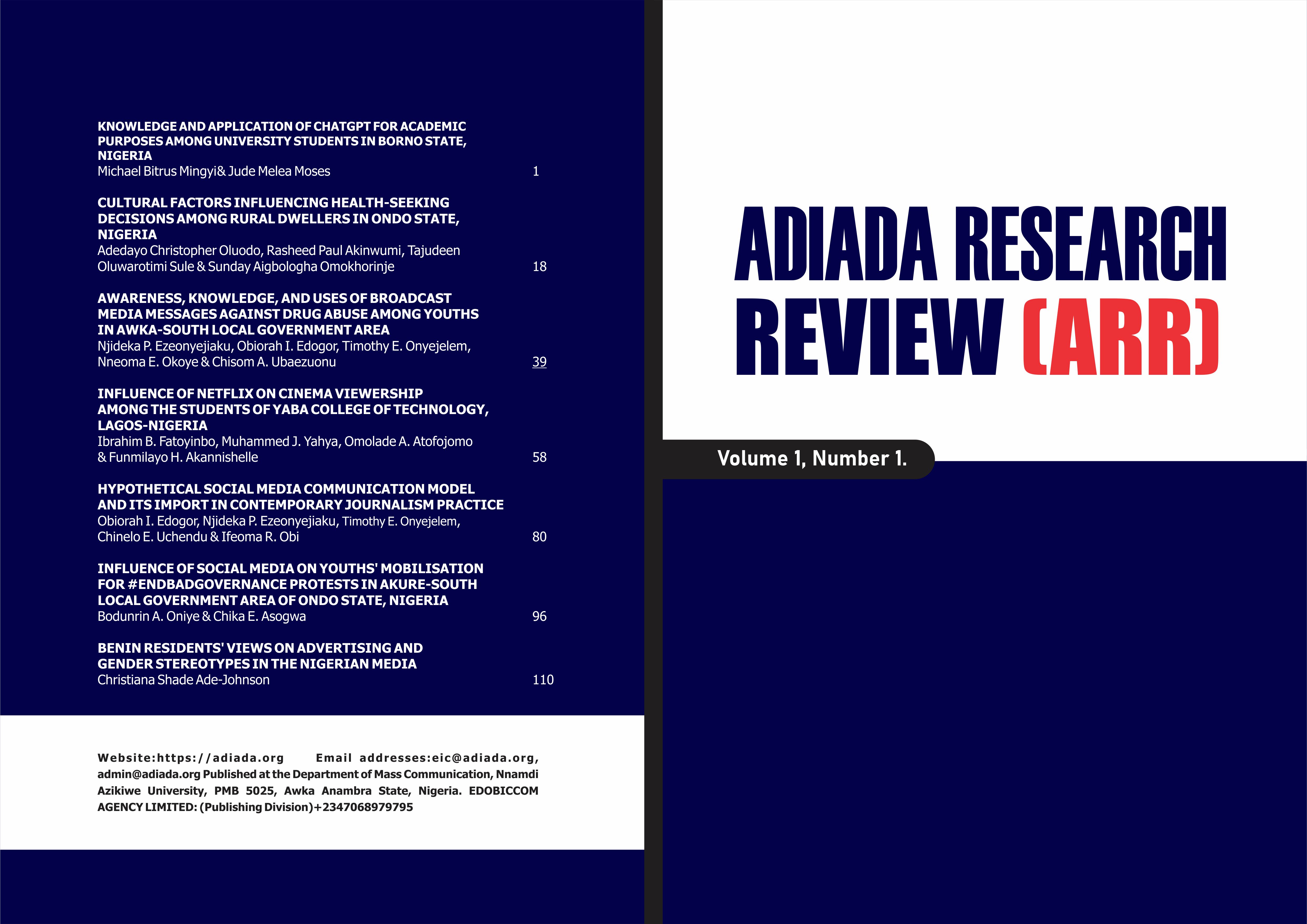 					View Vol. 1 No. 1 (2025): Adiada Research Review (ARR)
				